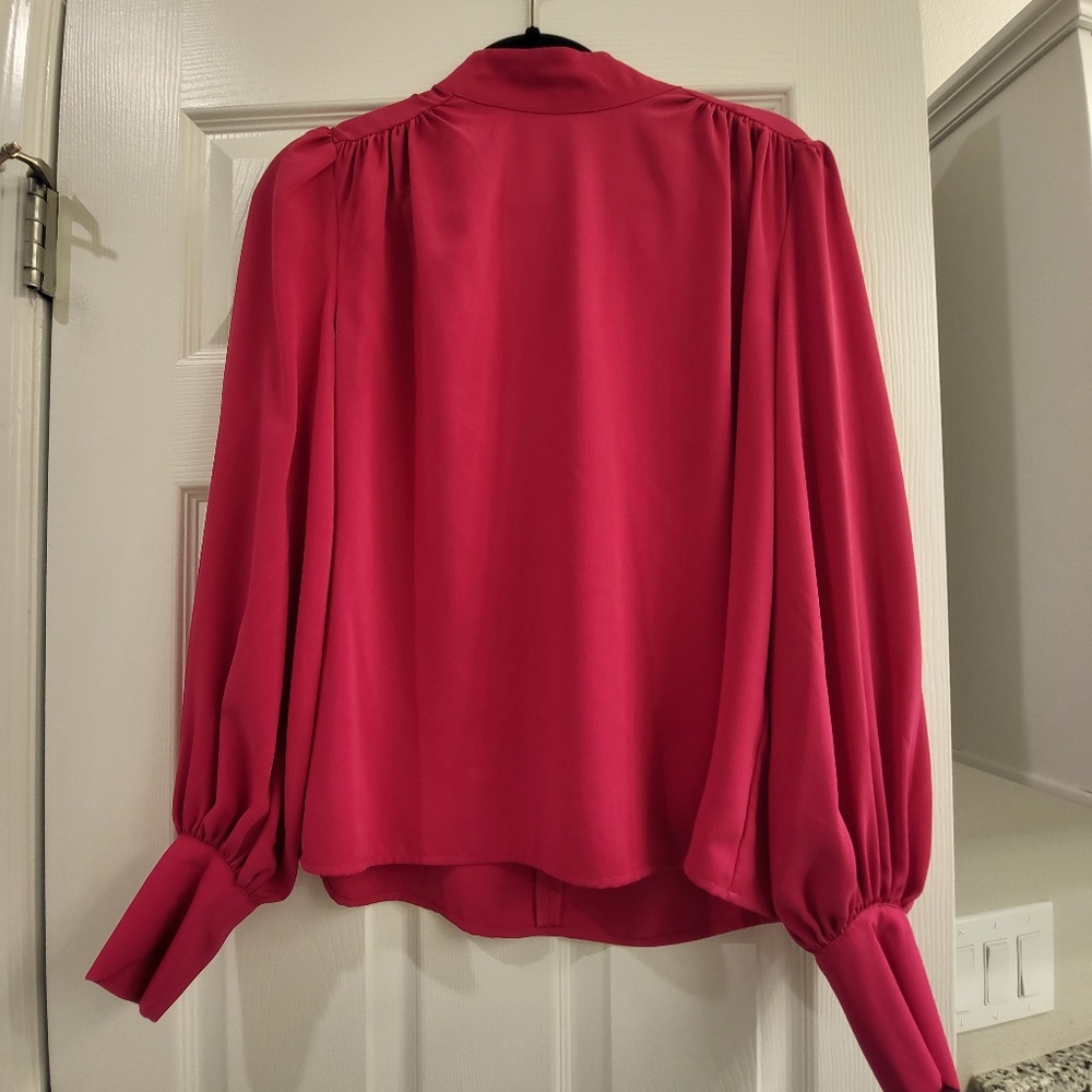 Express Hot Pink Satin Long Sleeve